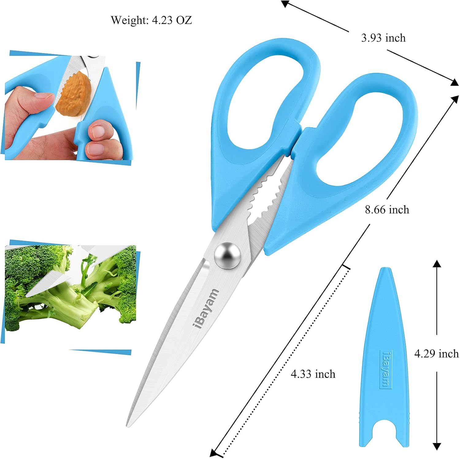 Gifts for Dad from Daughter Son, BEST DAD Tool Shears, iBayam Kitchen Scissors All Purpose Heavy Duty Meat Scissors