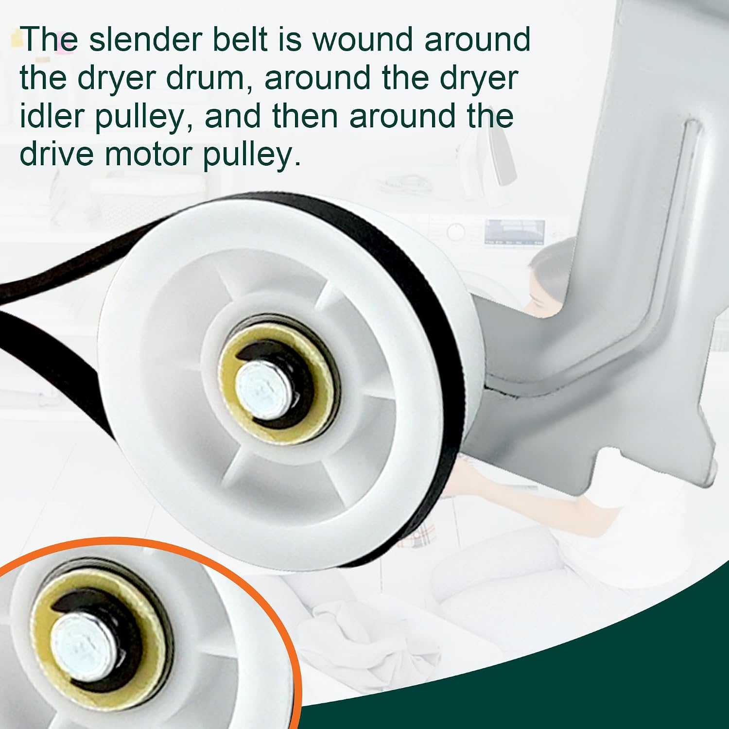 DC93-00634A Dryer Idler Pulley Assembly (Upgraded Silent Dual Ball Bearing)&6602-001655 Dryer Drum tensioner
