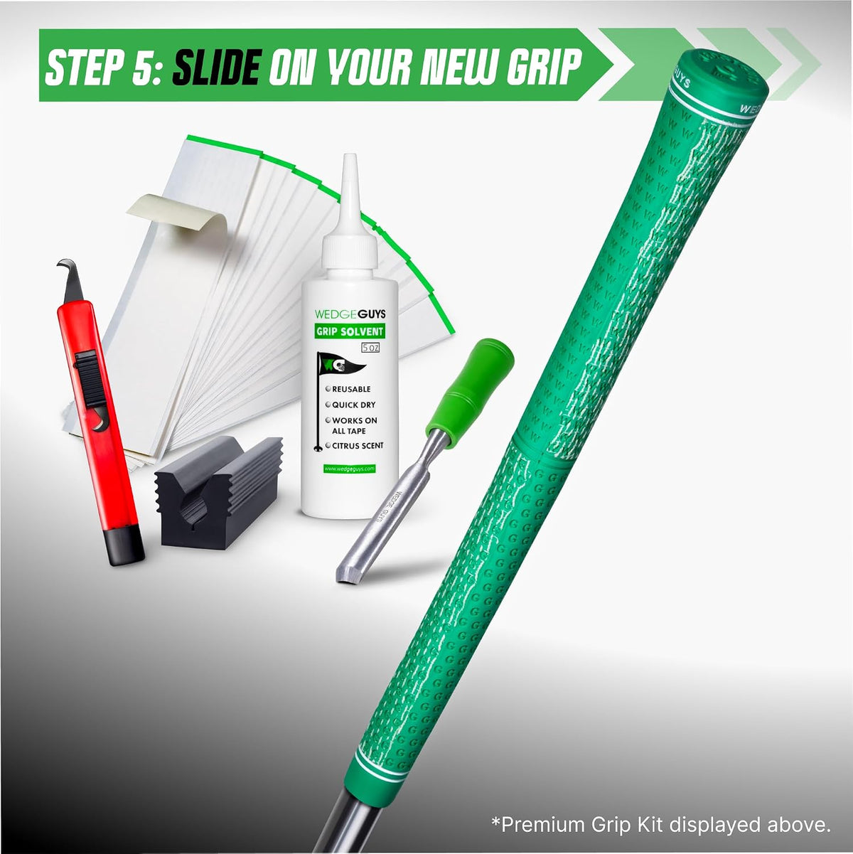 Golf Grip Kits for Regripping Golf Clubs - Professional Quality - Options Include Hook Blade, 15 or 30 Tape Strips, 5