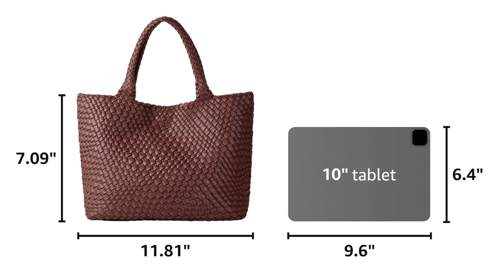 Woven Tote Bag for Women Soft Vegan Leather Large Shoulder Bag
