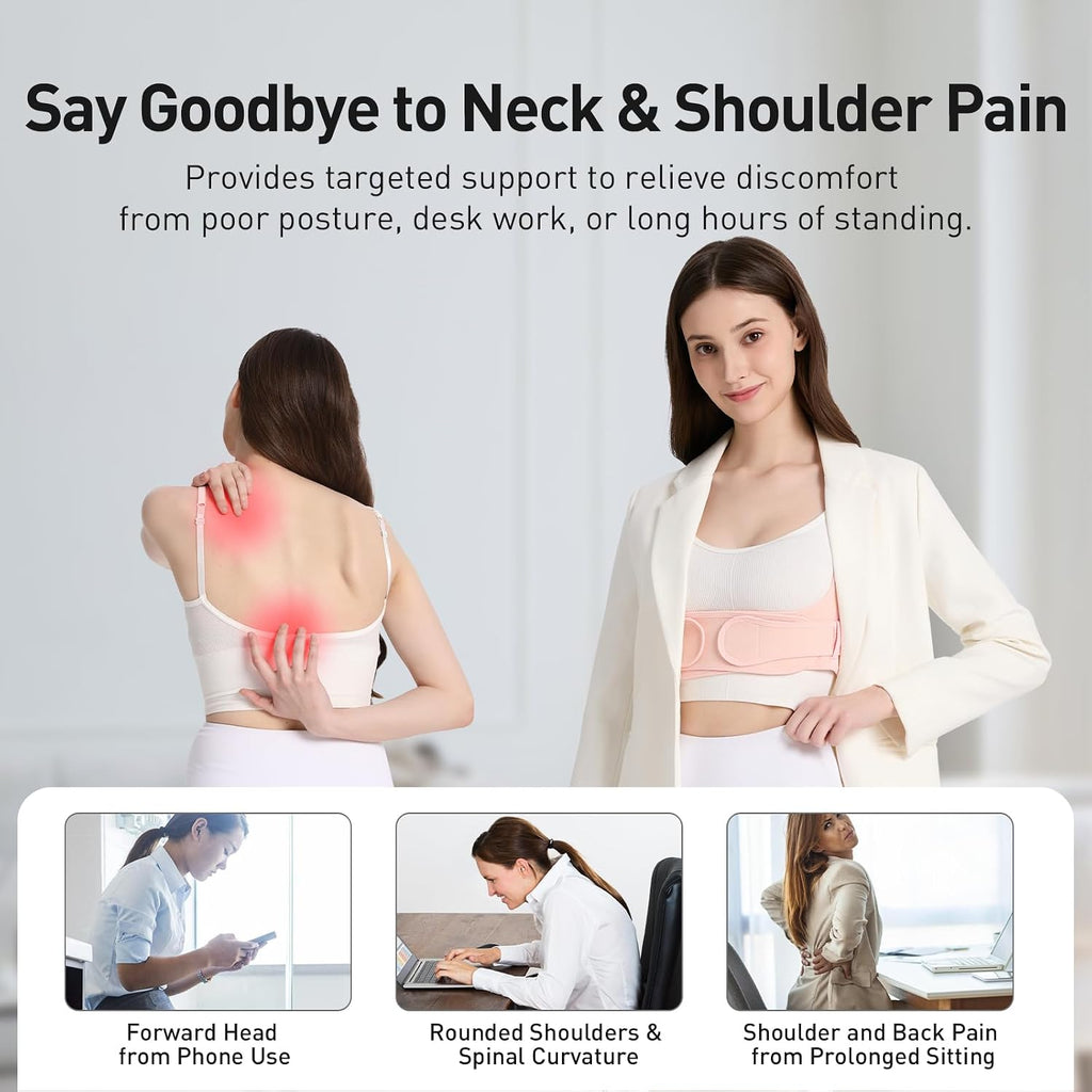 Posture Corrector for Women Back Brace Shoulder Straightener Pink, S/M