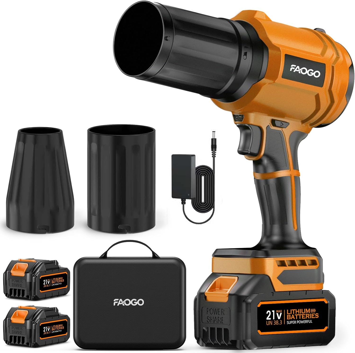 Cordless Leaf Blower with 2 Batteries & Charger - 990,000 RPM Electric Handheld Blower, Lightweight, Double Run Time