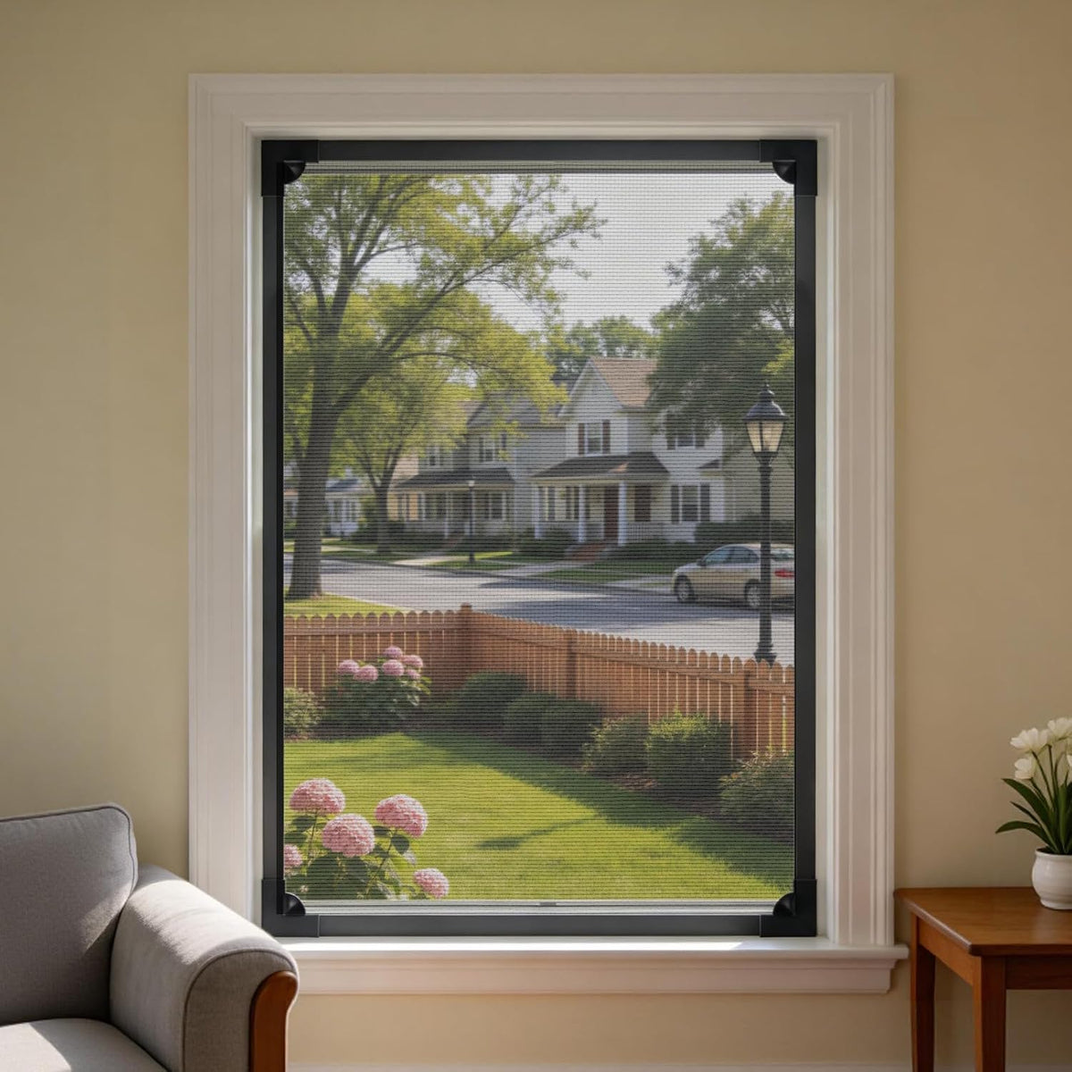 Magnetic Window Screen - DIY Adjustable Mesh, 39"x59", Bug-Proof & Airy