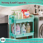 3 Tier Rolling Cart with Drawer, Craft Storage Cart Organizer, Blue