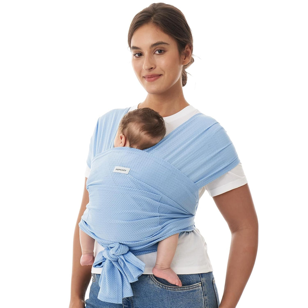 Baby Wrap Carrier, Easy-On 2-Piece Design, Air Mesh Cooling | Easy On Like a T-Shirt, XXS-XXL Adjustable Fit, IHDI