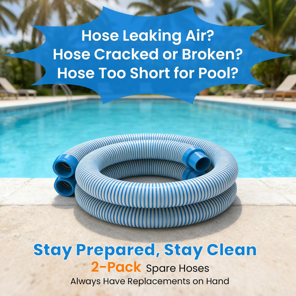 1.5" Pool Vacuum Hoses for Inground Automatic Cleaners, Blue