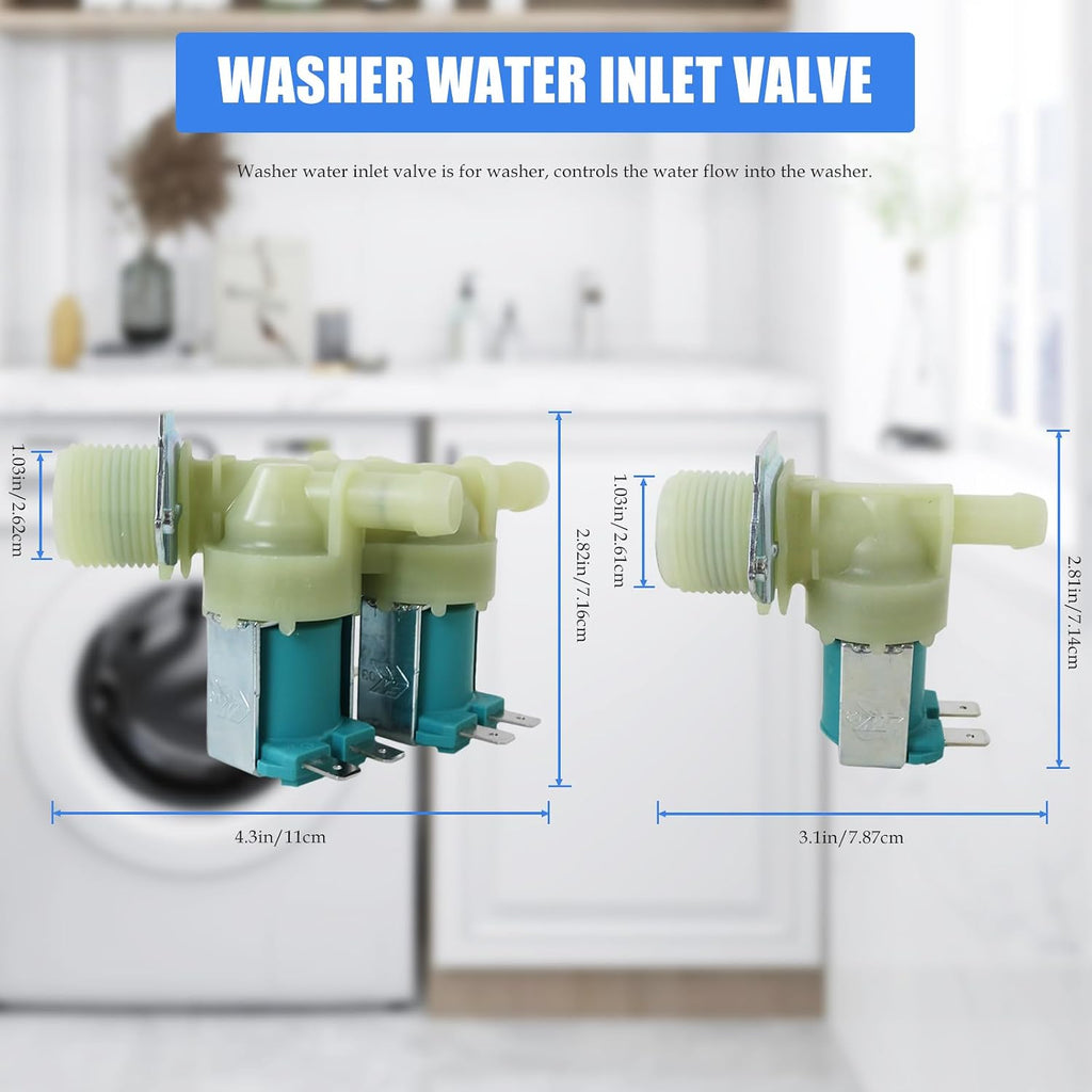 Washer Water Inlet Valve Replacement Parts Compatible with LG Kenmore Models WM1388HW WM1812CW WM1814CW WM1815CS