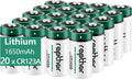 CR123A 3V Lithium Batteries 20 Pack 1650mAh Non-Rechargeable | High Power, Built-in PTC, CR123, 123A, 123, CR17345