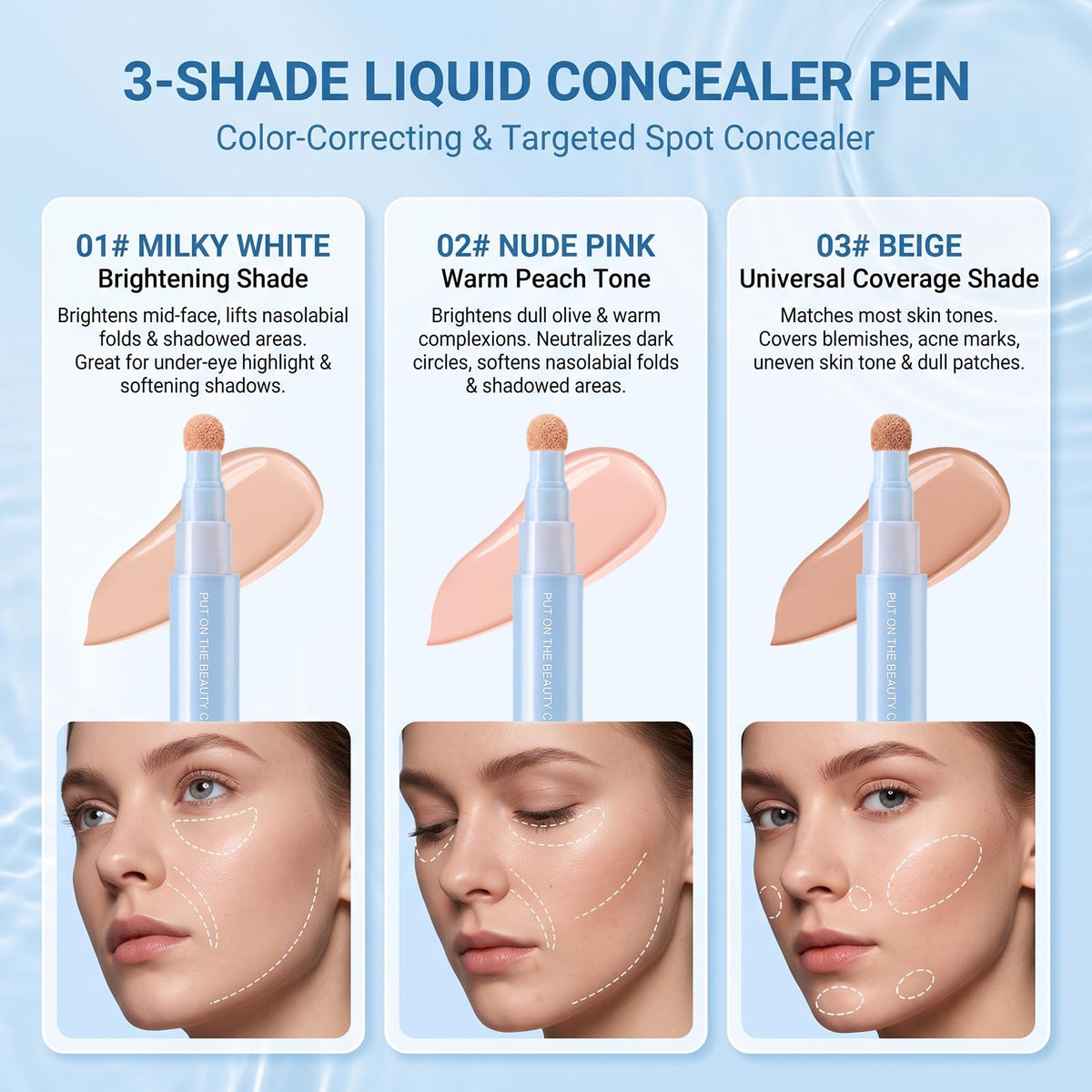 Dual-Effect Foundation Stick & Under Eye Concealer, Full Coverage for Spots