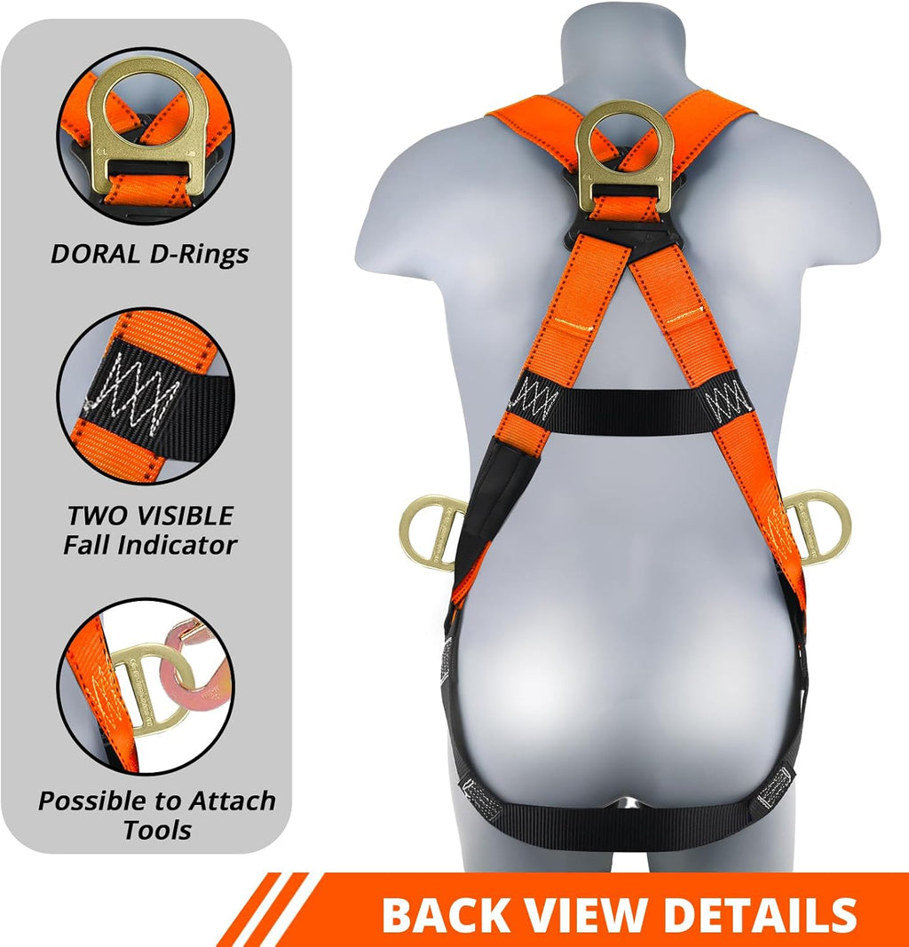 TRSMIMA Safety Harness Fall Protection - Safety Harnesses Construction Kit | Fall Arrest Full Body Safety Harness