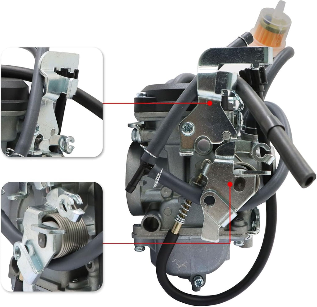Priprilod Dual Carburetor Compatible with Ninja 250R EX250 EX250J 1988-2012 | Complete Carb Kit with Fuel Lines Tee Connector Gaskets | Replaces 15001-1433 15003-1602 15004-0020