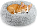 Calming Donut Dog and Cat Bed for Indoor Cats, Anti-Anxiety Round Fluffy Soft Washable Small Pet Bed for Puppy and