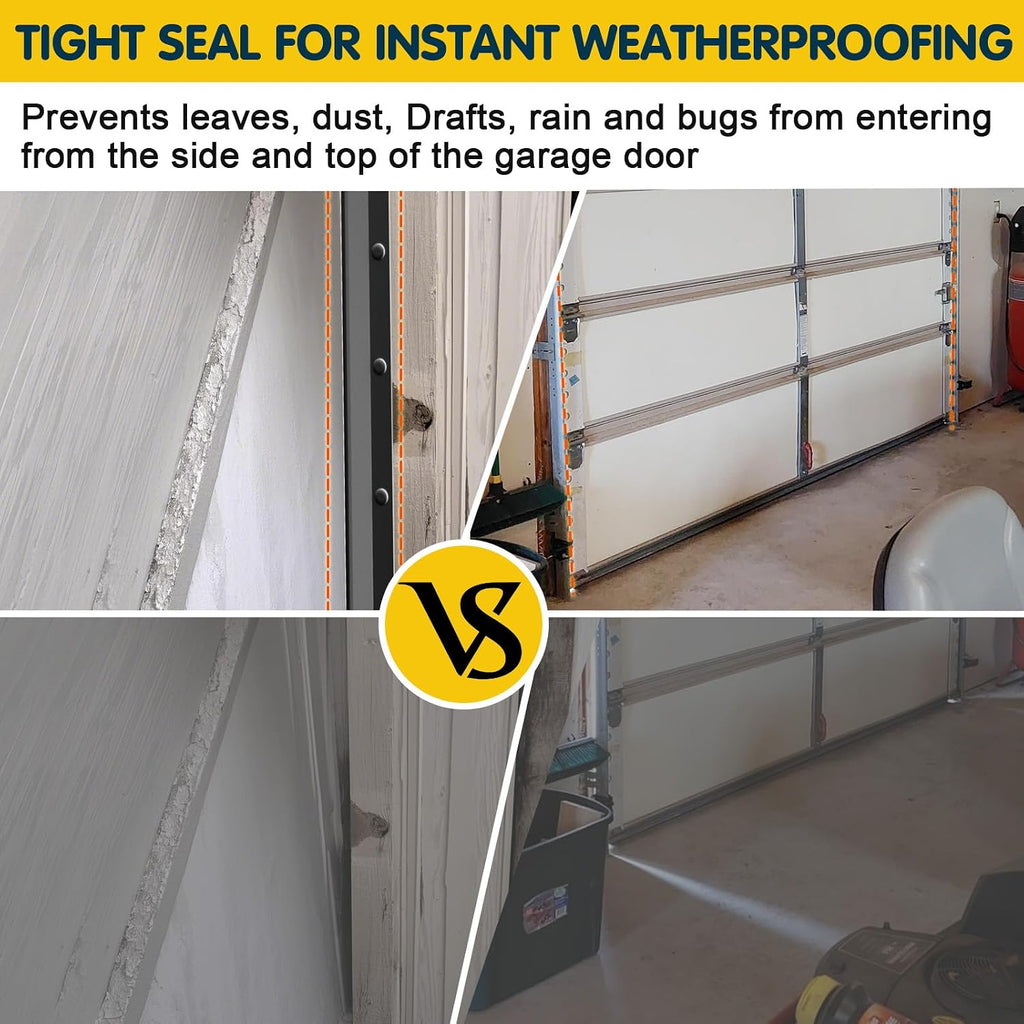 Garage Door Seal Top and Sides - 36 FT TPE Weather Stripping Garage Door Seal Replacement Weatherproofing Universal