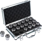 ER32 Spring Collet Set, 18Pcs in Aluminum Box, 3/32-3/4" Size, CNC