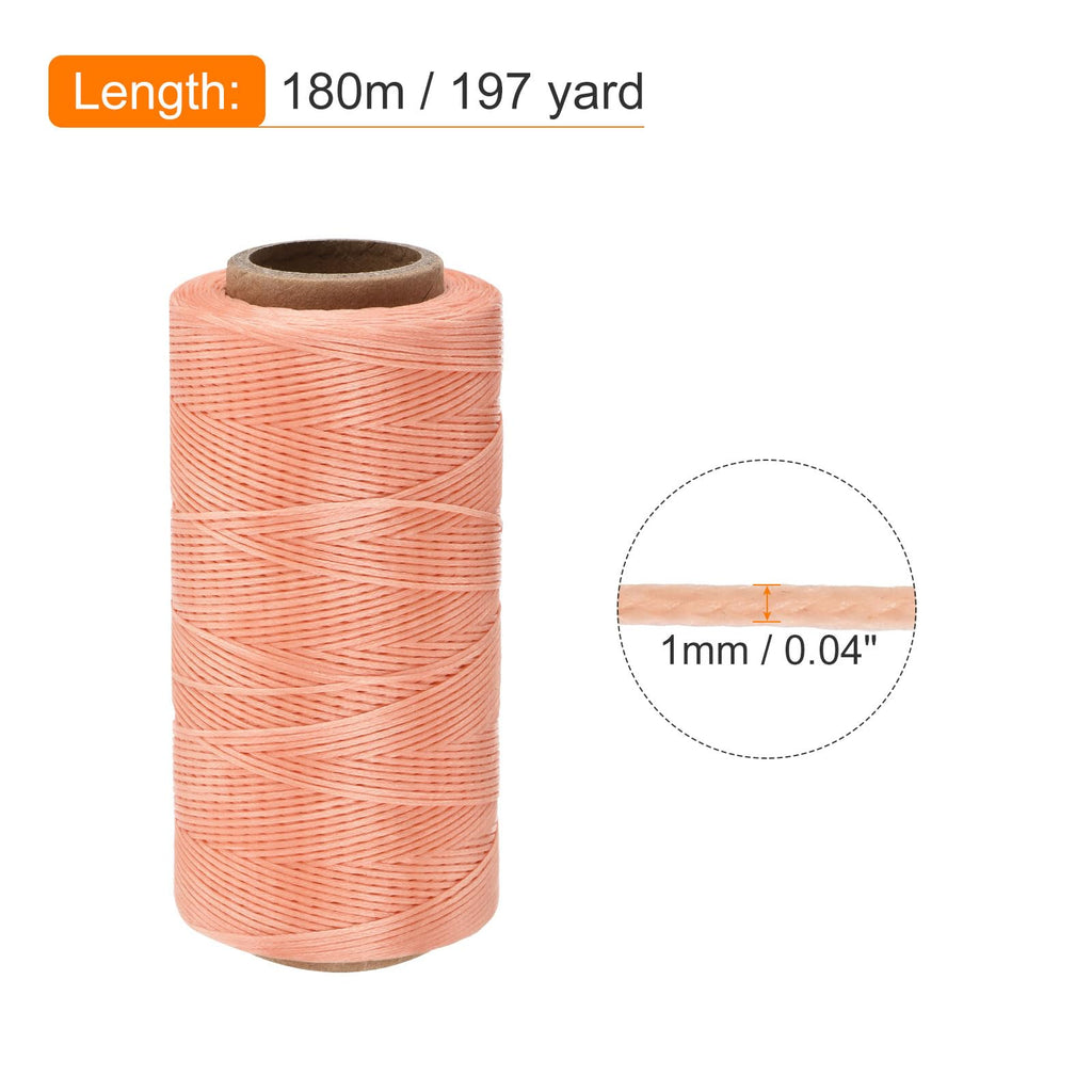 Waxed Thread Wax String 197 Yard 1mm 210D Flat Light Pink