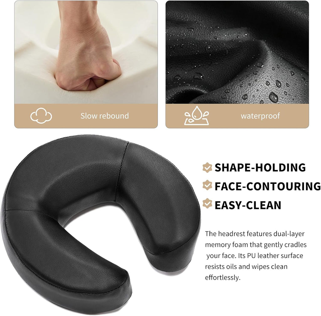 Massage Headrest for Bed,Adjustable Home Massage Face Cradle, No-Tools Assembly Massage Table Kit, Portable Face Down