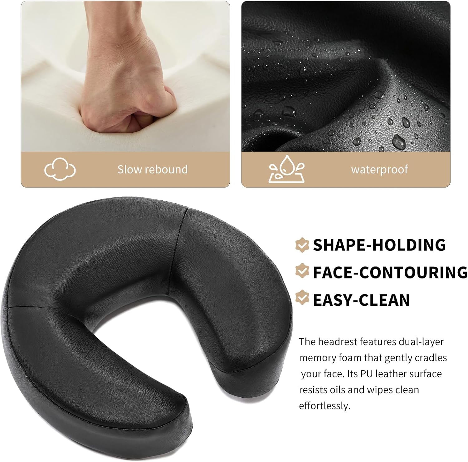 Massage Headrest for Bed,Adjustable Home Massage Face Cradle, No-Tools Assembly Massage Table Kit, Portable Face Down