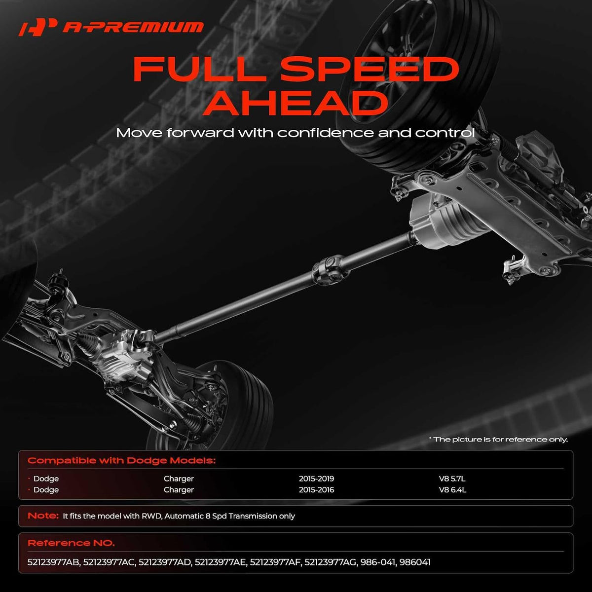 A-Premium Rear Drive Shaft Driveshaft Assembly Compatible with Dodge