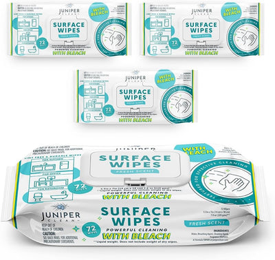 3 Pack Surface Cleaning Wipes with Bleach, All-Purpose Cleaner for Bathroom, Kitchen, Office, 216 Count Soft Flow
