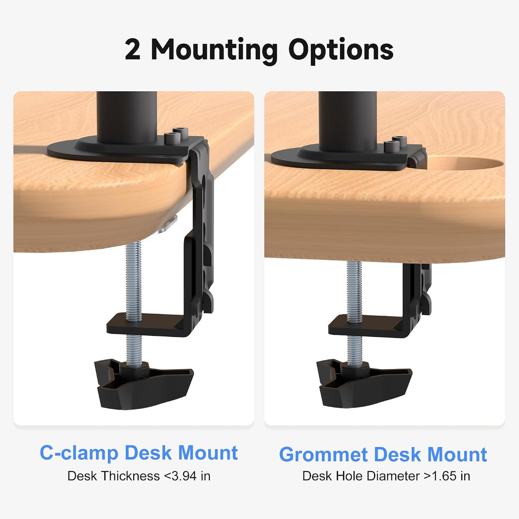 Dual Monitor Mount for 2 Screens up to 32 Inches and 22lbs Each | Adjustable Monitor stand, Tilt, Swivel, Rotate