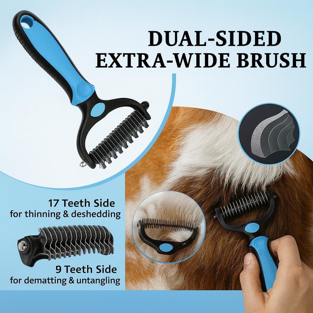 Dog Grooming Kit 6-in-1 for Heavy Shedding – Professional Pet Grooming Tools Set, Complete Home Care Kit with