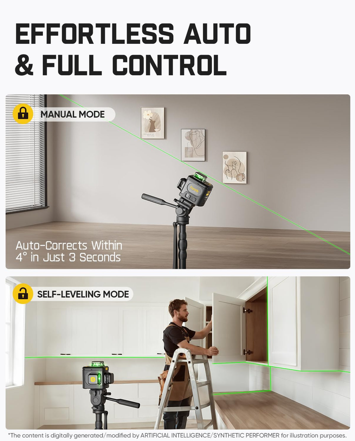 Fanttik D12 ACE Laser Level 3x360° 16 Lines Self-Leveling for Construction