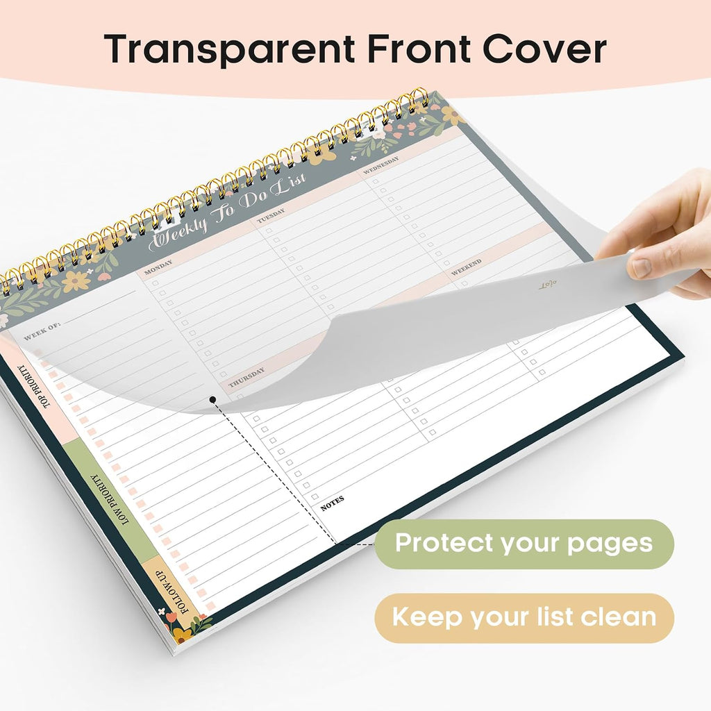 Weekly To Do List Notepad with 52 Undated Sheets（8.5"×11"）- Weekly Desk Planner for Women & Man, Work and Home - 1