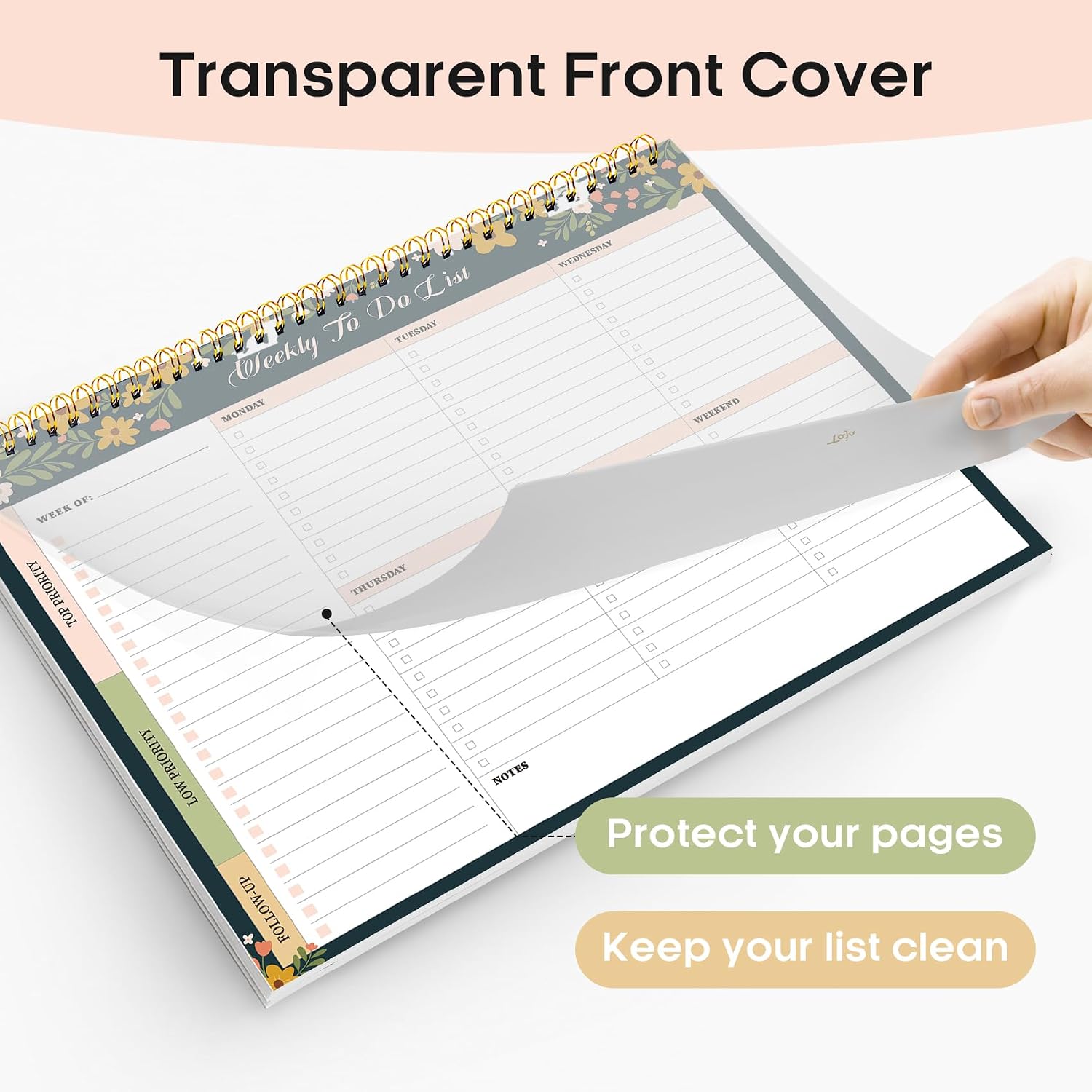Weekly To Do List Notepad with 52 Undated Sheets（8.5"×11"）- Weekly Desk Planner for Women & Man, Work and Home - 1