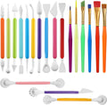 19 Pcs Cake Decorating Tools, Cookie Fondant Modeling Set, Marshmallow Sculpting Brush and Fondant Modeling Tools for