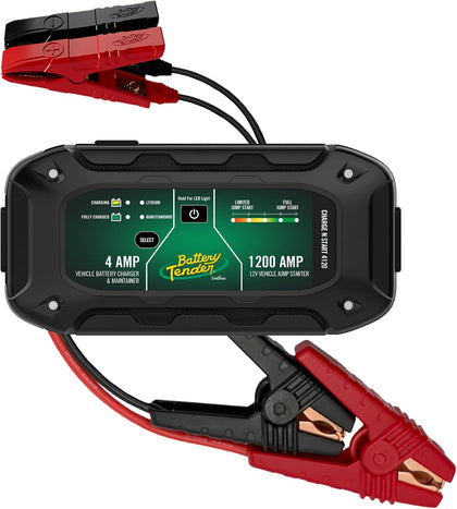 Charge N Start 4120 - Smart 12V/4 AMP Battery Charger and 1200 AMP Jump Starter Combo | 2-in-1 Battery Maintainer for