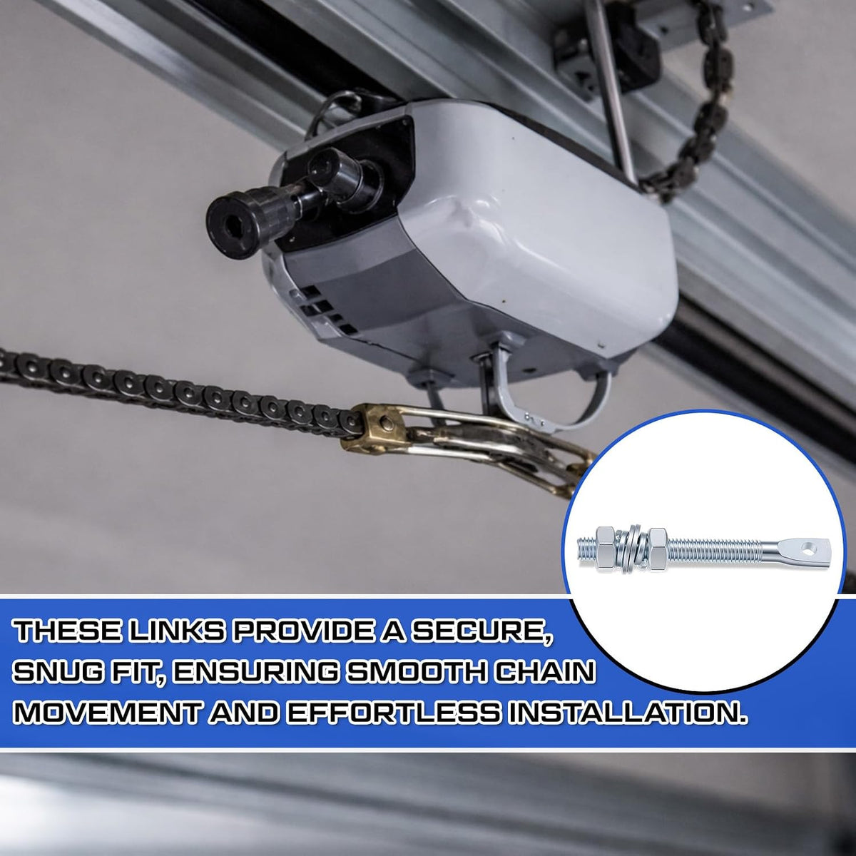 Tandefio 2 Pack #41 Chain Links, 2 Adjustment Bolts Slide Gate Opener