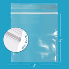 3" x 3" Small Zip Bags, 100 Pack, 4 Mil Heavy Duty, Reclosable, GPI