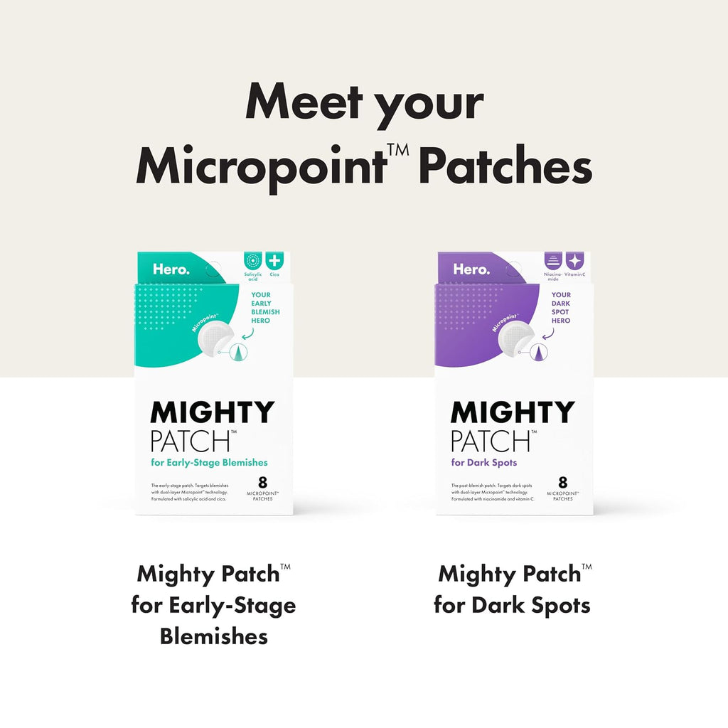 Hero Cosmetics for Dark Spots Post-Blemish Patch, 8 Ct | Acne Patch with 395 Micropoints, Formulated With Vitamin C