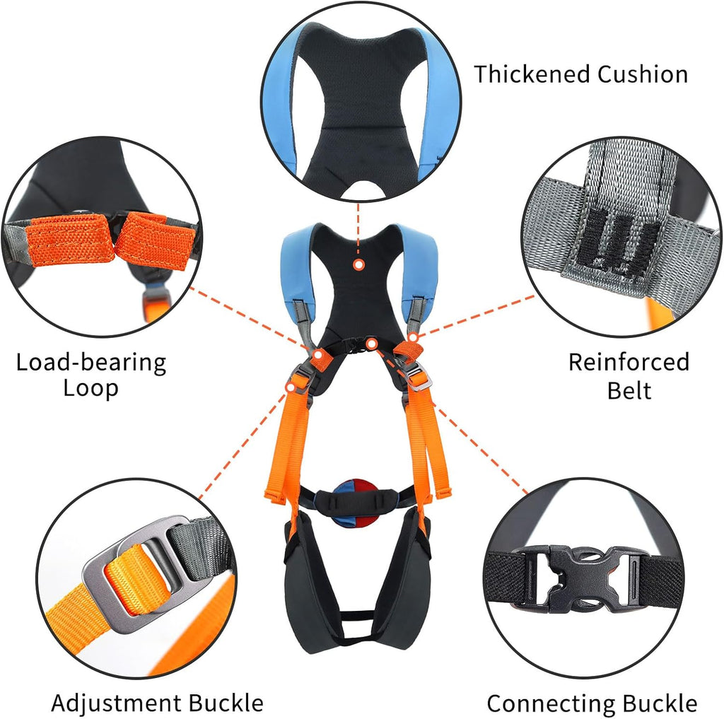 Kids Full Body Climbing Harnesses Comfortable & Lightweight,Protection Zipline Belts for Outdoor Expanding Training