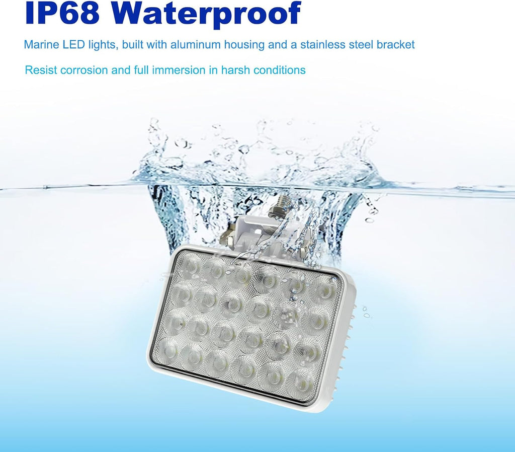 Dual Color LED Boat Spreader Light with Switch, 72W Marine Lights