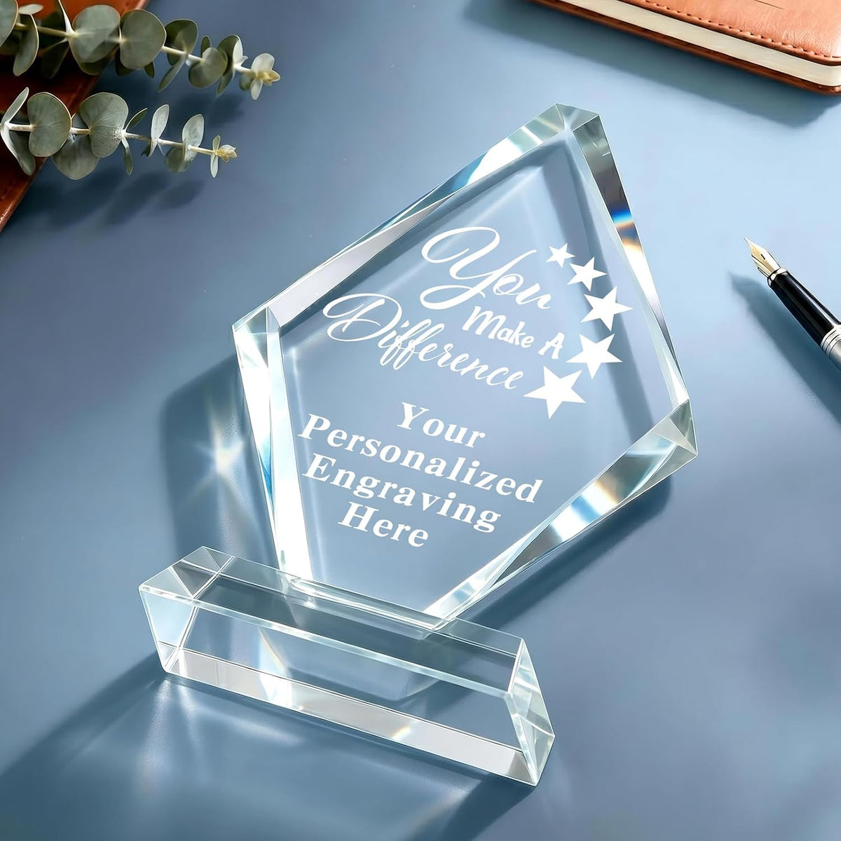 Personalized Crystal Trophy Award - Plaques Personalized Engraved - Coworker Employee Appreciation Gift, Anniversary