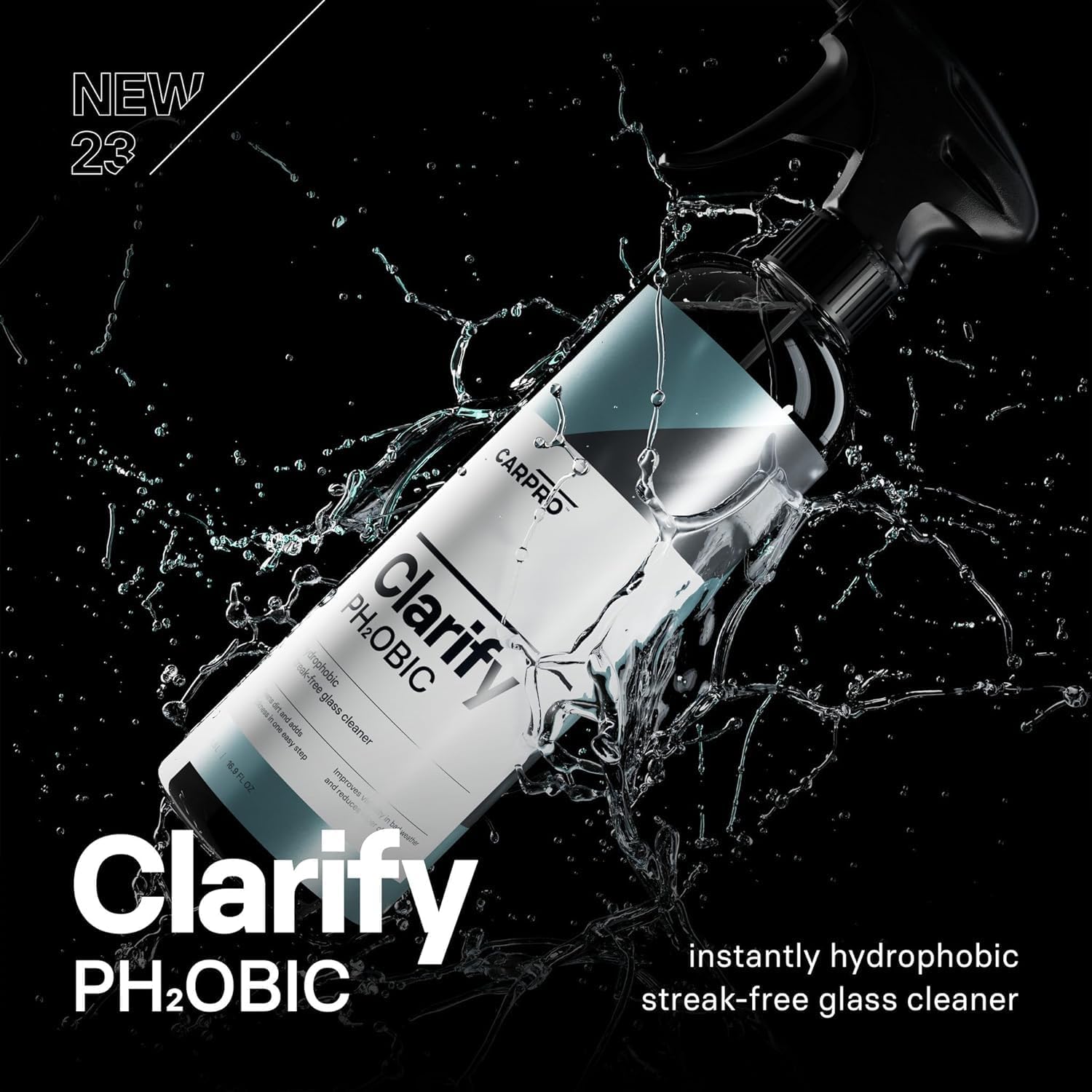 Clarify PH₂OBIC- Glass Cleaner & Water Repellent, Streak-Free Rain Repellent - Safe on Interior and Exterior Glass &