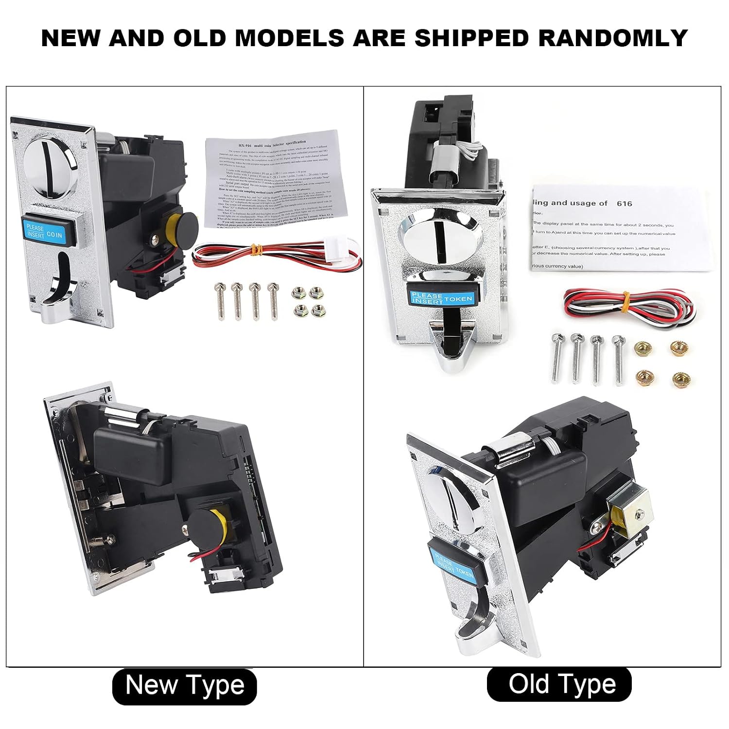 Coin Acceptor Support 6 Kinds of Coins, CPU Multi Coins Acceptor Selector, Programmable for Arcade Video Games