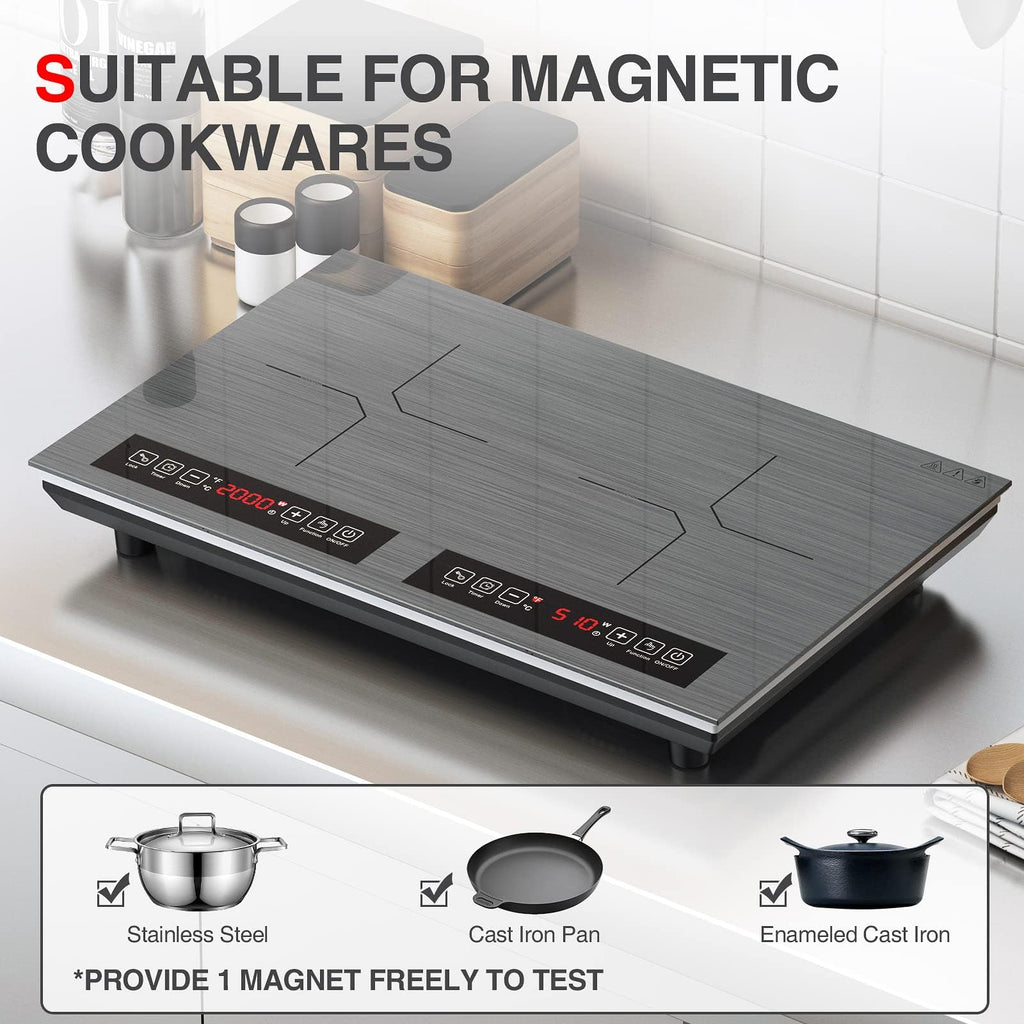 Double Induction Cooktop 2 Burner 110V 4000W Portable Table Stove
