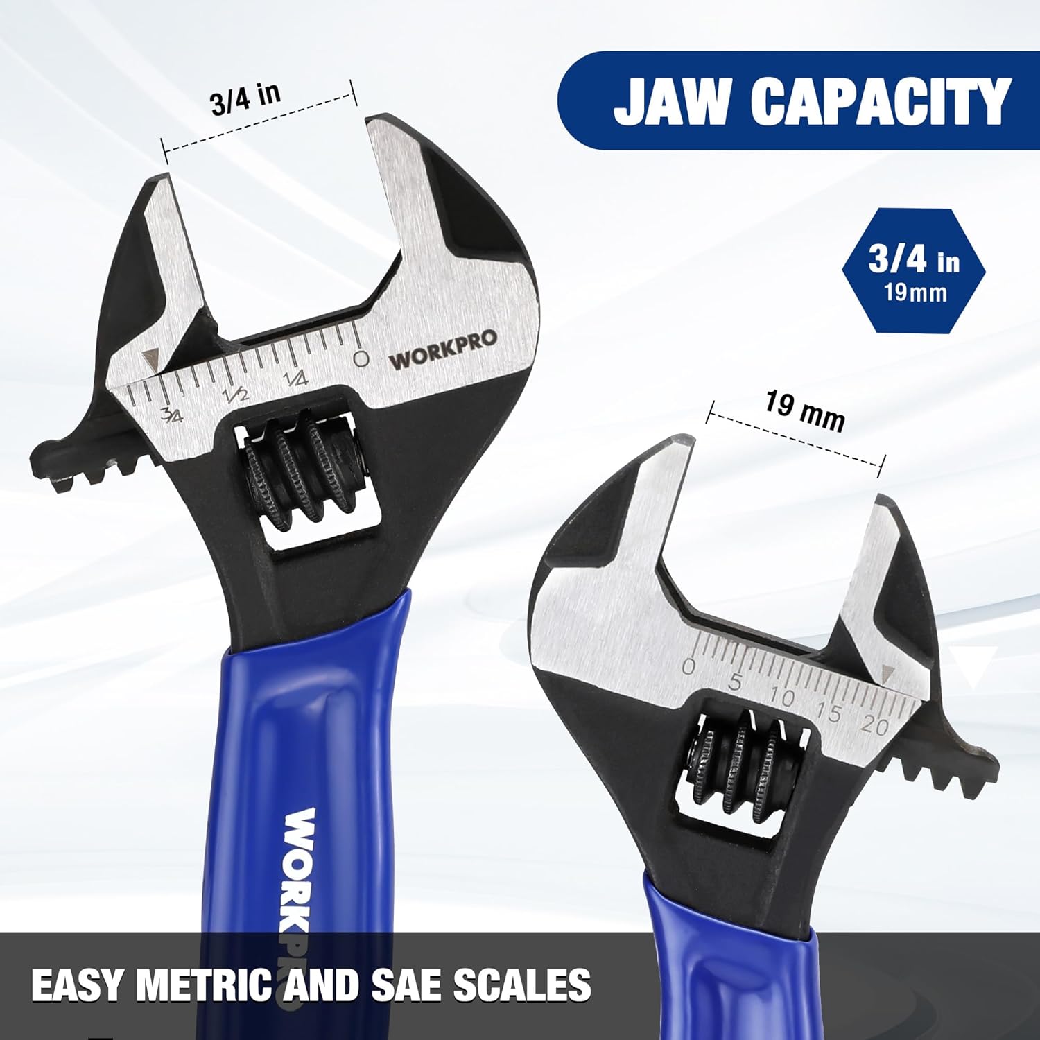 4-Inch Mini Adjustable Wrench, Cr-V Steel Wide Jaw Black Oxide Wrench for Small Nuts, Metric & SAE Scales
