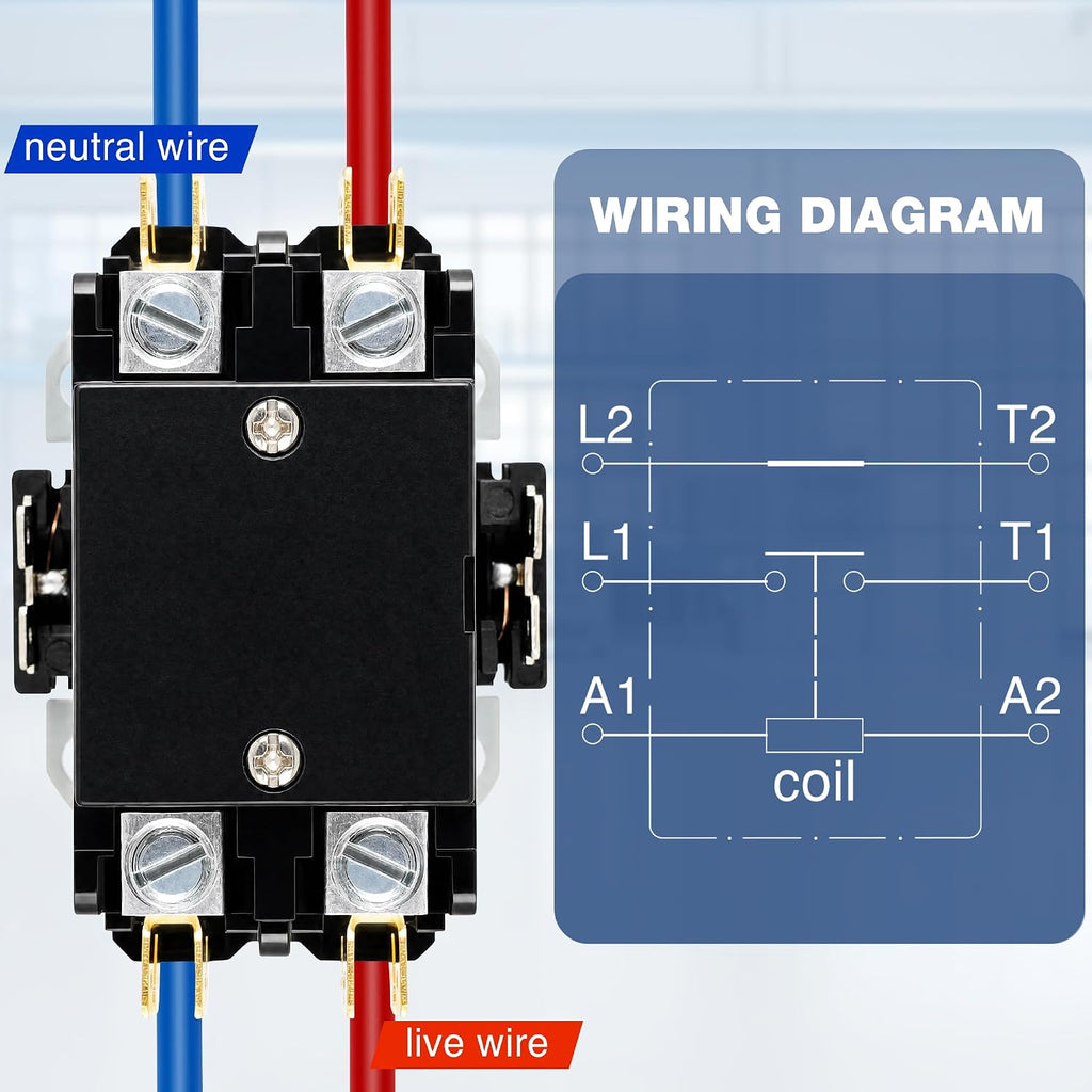 24V Coil 40A 2 Pole Air Conditioner Replacement Compressor Contactor