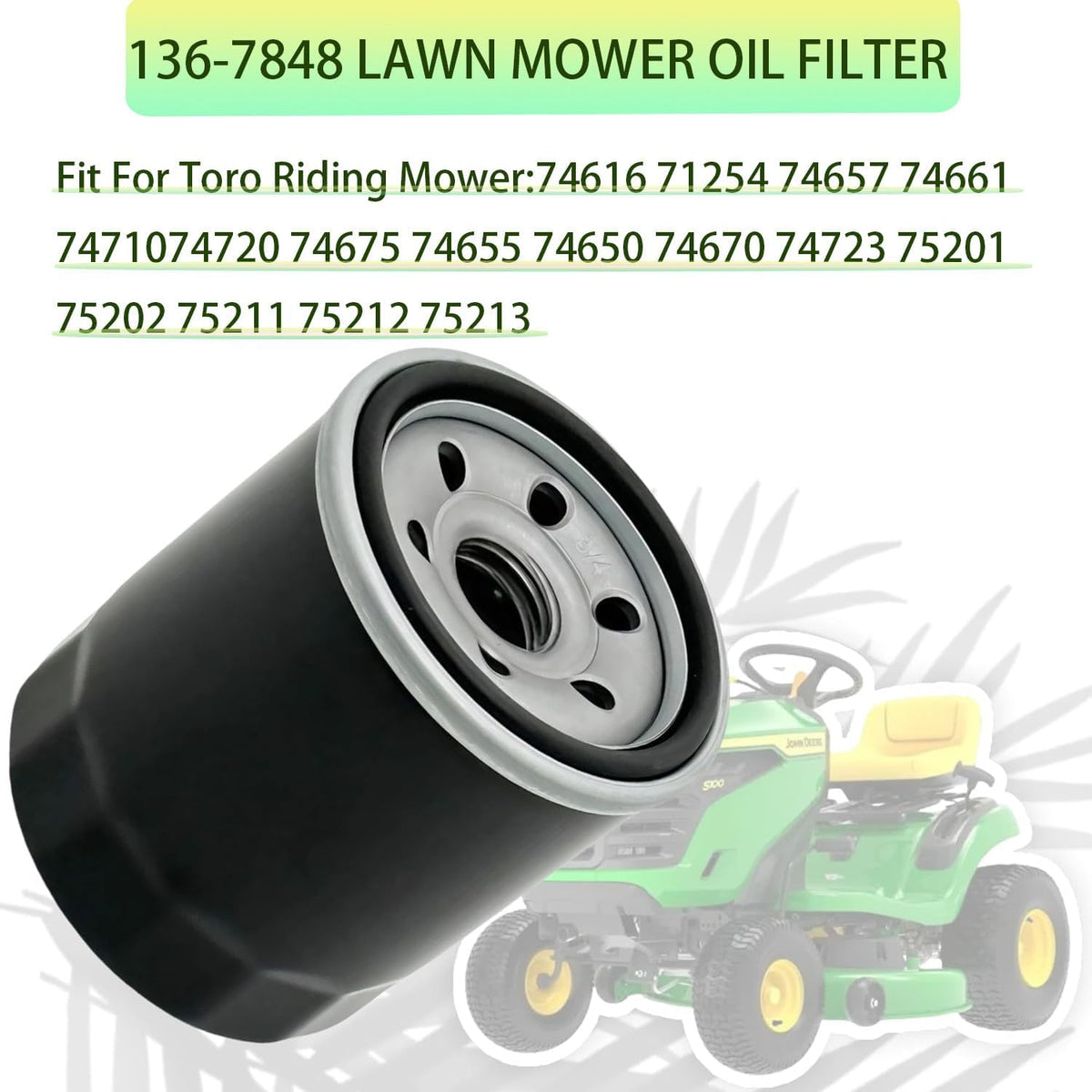 136-7848 Oil Filter for Toro V-Twin Engine Timecutter SS5000 ZS SW SS MX SWX HD Zero Turn Mower Replace 120-4276 127-9222 Oil Filter
