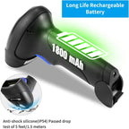 Wireless 1D 2D Barcode Scanner with Stand for Warehouse POS and Computer | NetumScan Portable Automatic QR Code