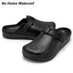 Arch Support Work Clogs Slip Resistant Shoes for Chef Nurse Black