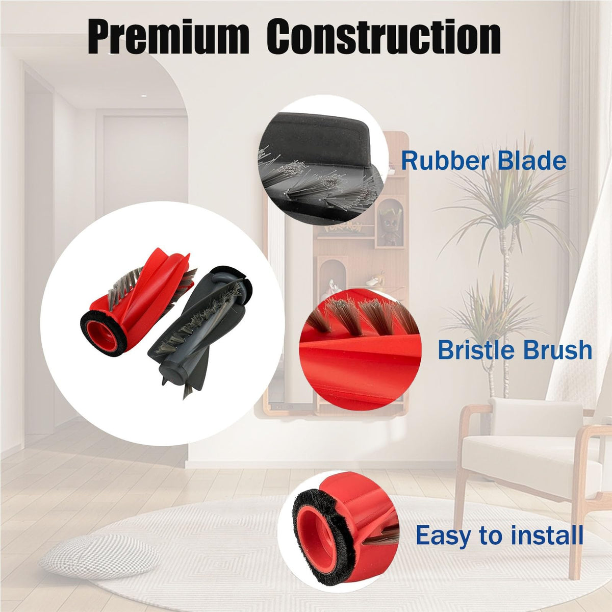 3 Set Compatible for Roborock Qrevo Series Replacement Main Roller Brush