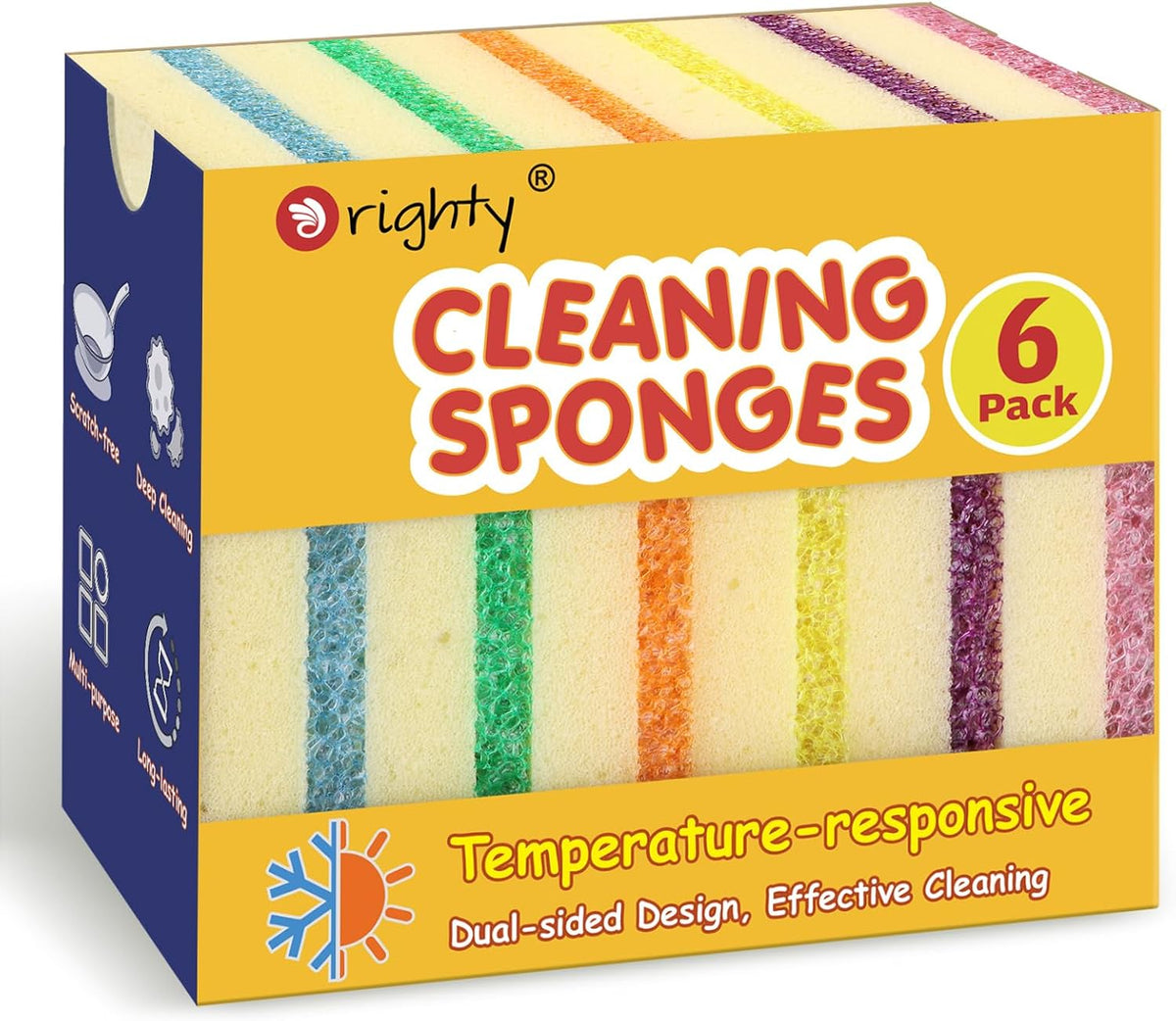 Dish Sponges, Temperature-Responsive Kitchen Sponges 6 Pack