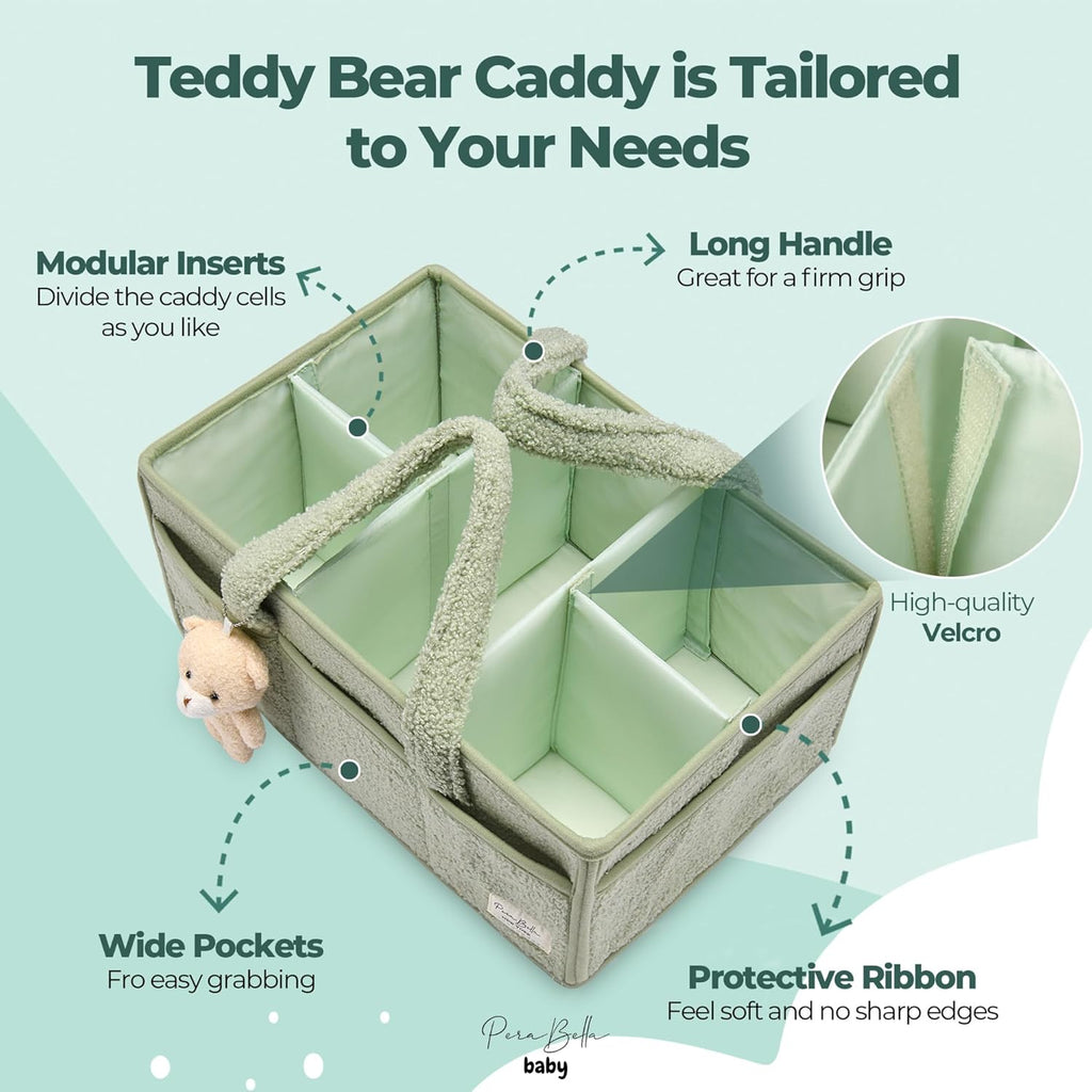 Diaper Caddy Organizer for Changing Table, Storage Basket for Wipes, Gift for Baby Shower, Car Organizer, Nursery