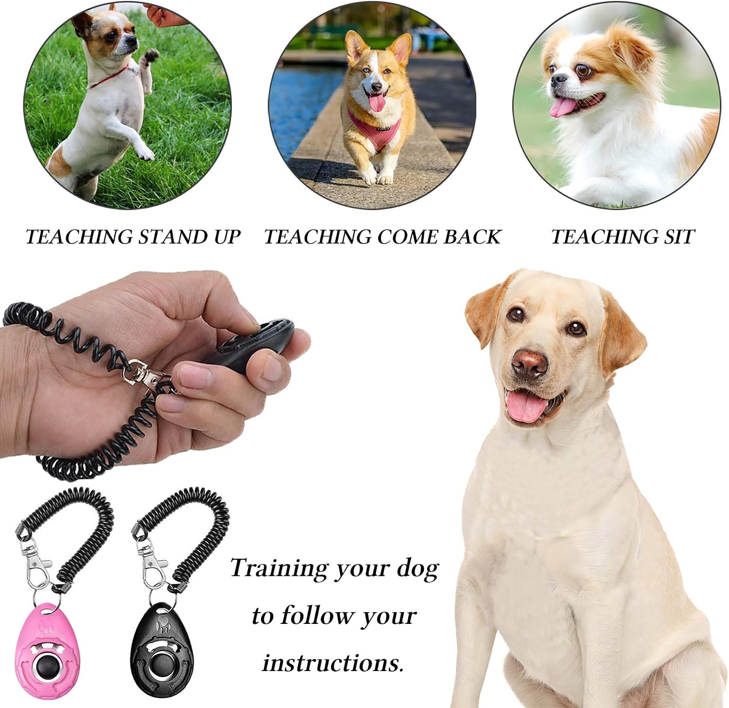 Dog Treat Pouch Dog Clicker Training Kit, Dog Training Treat Pouch Dog Clicker for Training, 3 Ways to Wear Easily