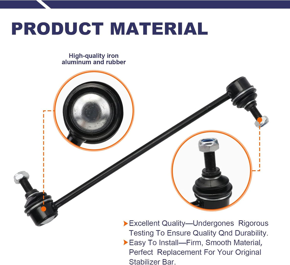 2* K80296 Front Sway Bar Link - Stop Clunking & Reduce Body Sway