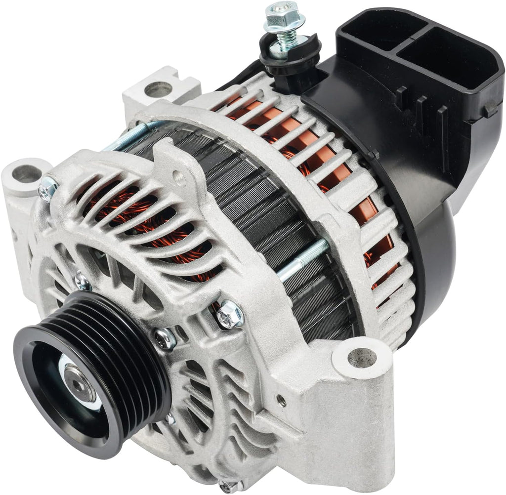 KAX Alternator Fit for Mazda,2006-2013 Mazda 6 2.3/2.5L Naturally Aspirated,2006-2008 MX-5 Miata High Amp Alternators for 11168N 12V 100Amp CW S6 6-Groove Pulley